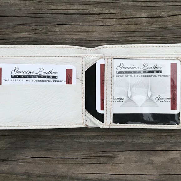 Father day Wallet White Real Leather Photo ID Hold - Picture 2 of 10